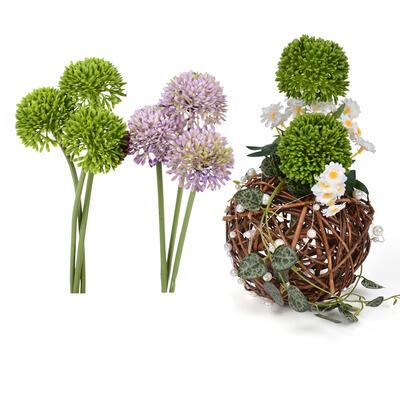 6 x Allium 6tlg Set Pick Blüte Kunstblume 32 cm grün 301122-50 F16 